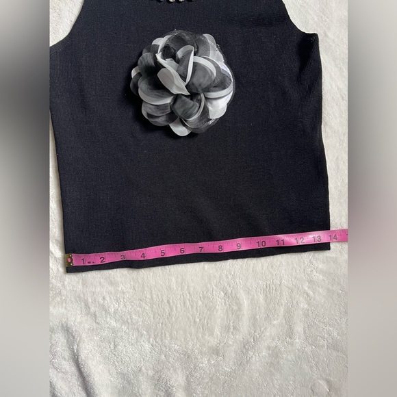 NWT Black blouse with embelishment and flower in middle - Picture 4 of 4
